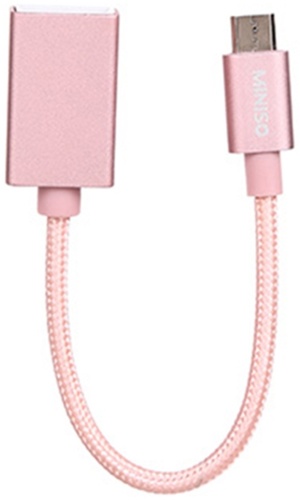 Кабель Miniso USB 2.0 (M), micro-USB 2.0 (M), 0.15 м, розовый