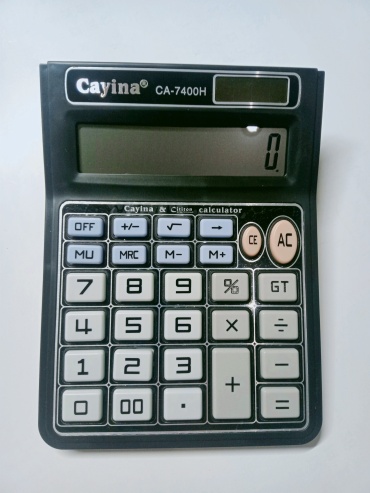 Калькулятор бухгалтерский Cayina CA-7400H, 12-разрядный, черный