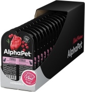 AlphaPet Superpremium кусочки в соусе говядина, малина 80 г 15 шт