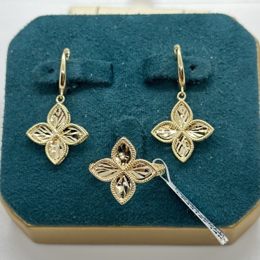 Zhanar Gold Комплект золото Италия сары комплект клевер вес 5.89 г золото, без вставок