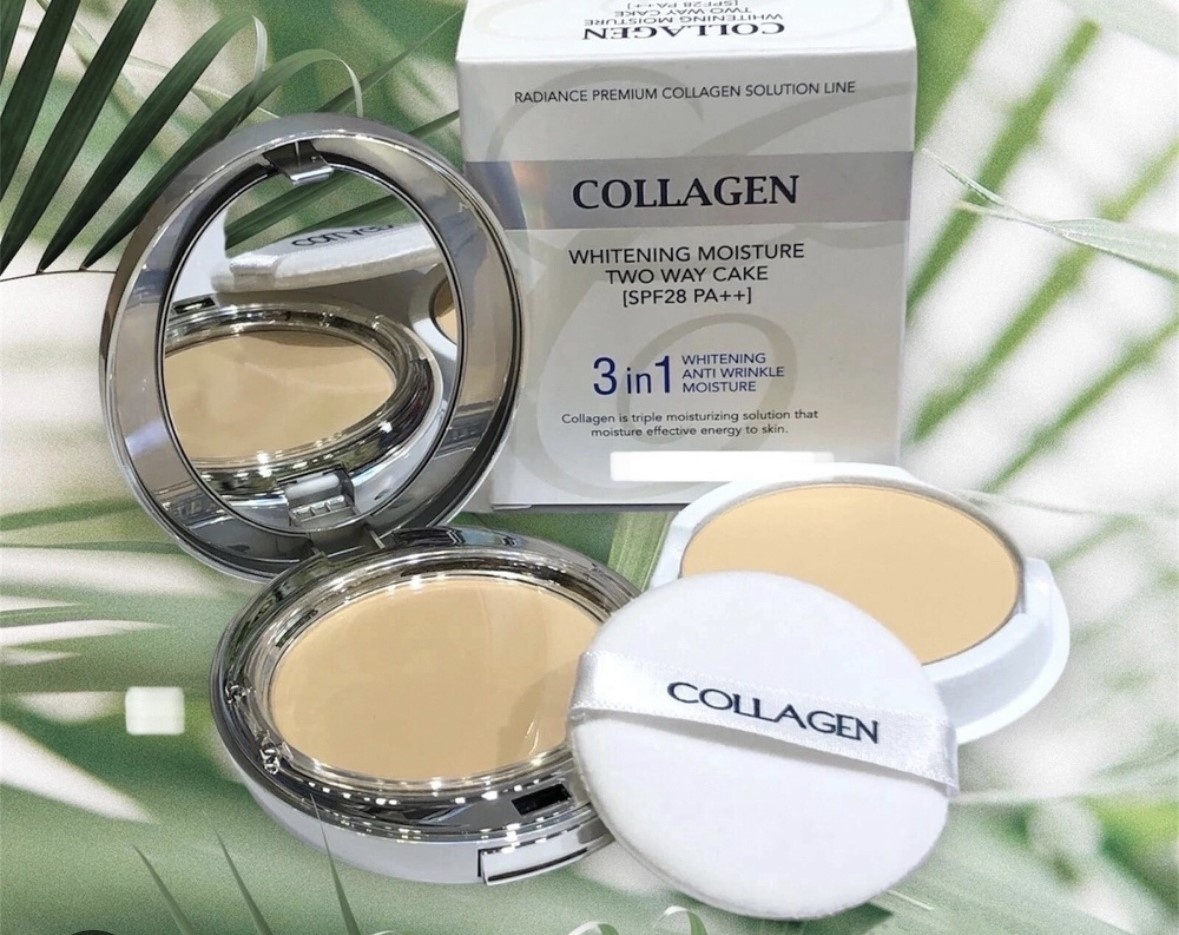 Пудра ENOUGH Collagen Whitening Moisture Two Way Cake SPF28 сухая 13 бежевый