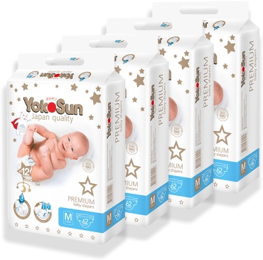 Подгузники Yokosun Premium M, 248 шт