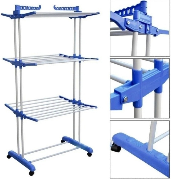 Сушилка напольная Wellamart 40x40x150 см, кол-во уровней: 3, металл