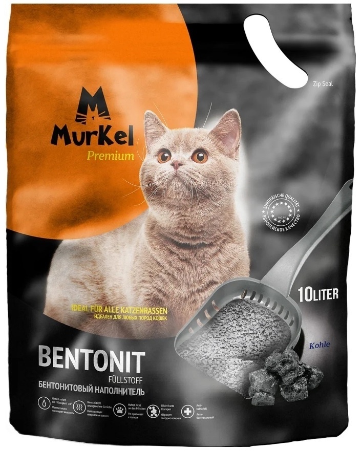 Купить Наполнитель Murkel Элита комкующийся 10 л с ароматом уголь в ...