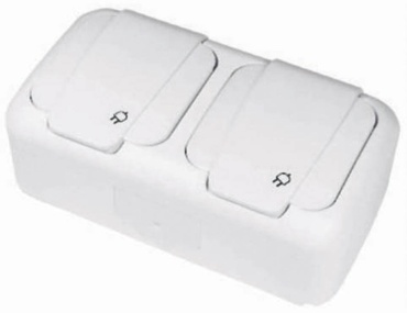 Розетка Viko by panasonic 90555488 PALMIYE ECO Роз с зазем+роз с зазем горизонтальная белая, белый
