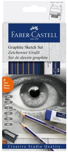 Faber-Castell Goldfaber 114000, 6 шт, твёрдость B, HB, 2B, 4B, 6B, 2H