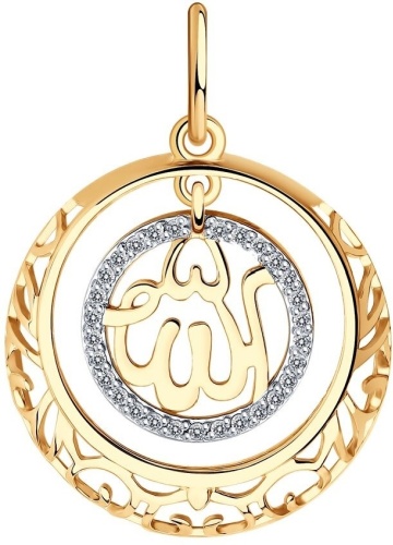 Подвеска LUXOR JEWELRY 034441 вес 1.57 г золото, фианит
