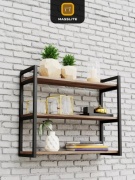 Полка MassLite П-130005, 69х24x58 см, черный, коричневый