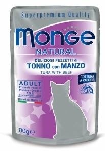 Monge кусочки в желе тунец, говядина 80 г 1 шт