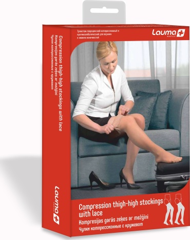 Lauma Medical чулки AG303 класс компрессии 1 бежевый 2D