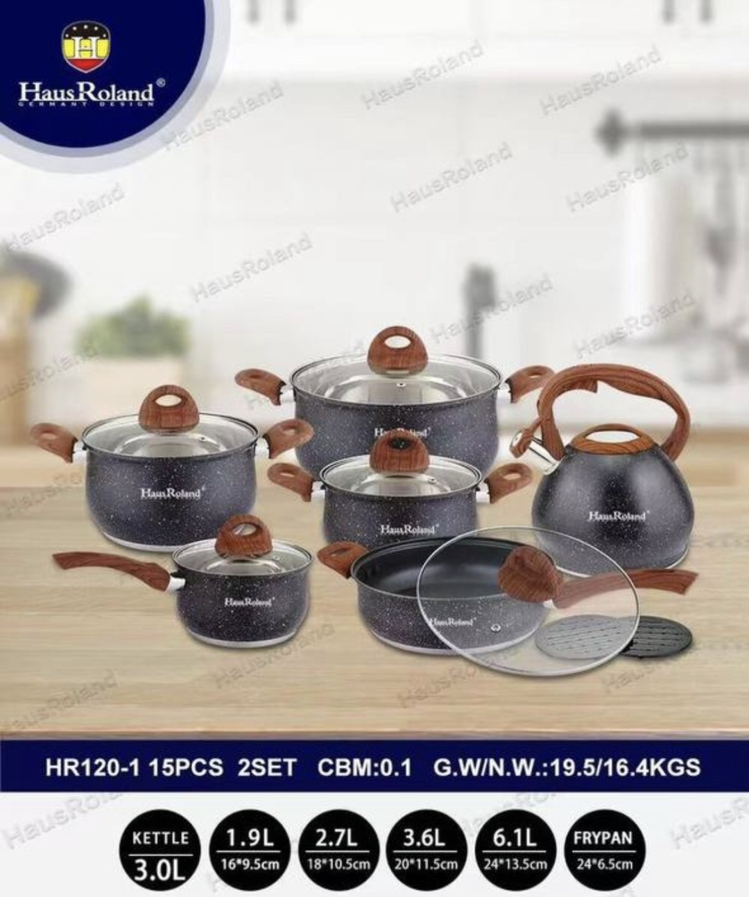 Haus Roland набор кастрюль Haus Roland 120-1 15 в 1