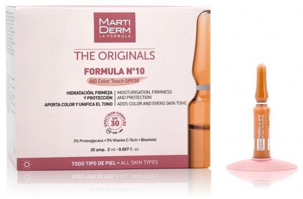 MARTIDERM ампульная сыворотка Formula Nº10 HD Color Touch SPF30 для лица 30 шт по 2 мл