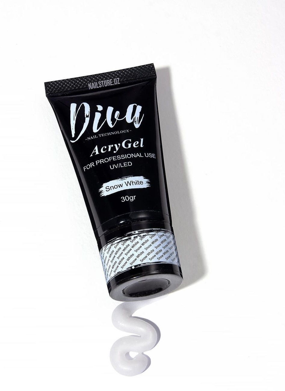 Diva nail technology акрил-гель Acrylgel Snow white 30 мл
