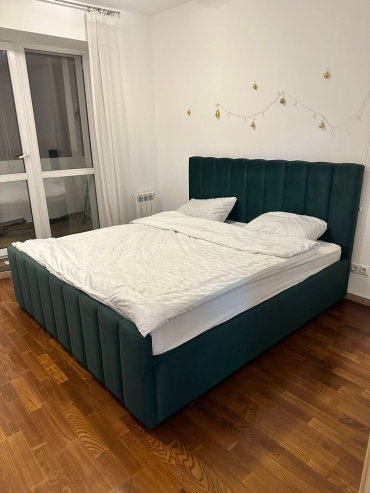 Кровать H&N 180200 двуспальная, 180x200 см (без матраса, подъёмный механизм) зеленый