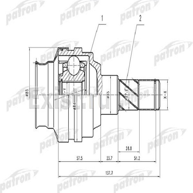 PATRON шрус внутренний PCV1547