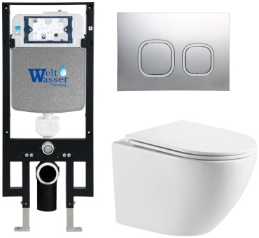 WeltWasser унитаз с инсталляцией MERZBACH 043 MT-WT, санфаянс
