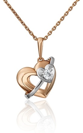 Подвеска PLATINA 03-3010-00-401-1111-48 вес 1.45 г золото, фианит