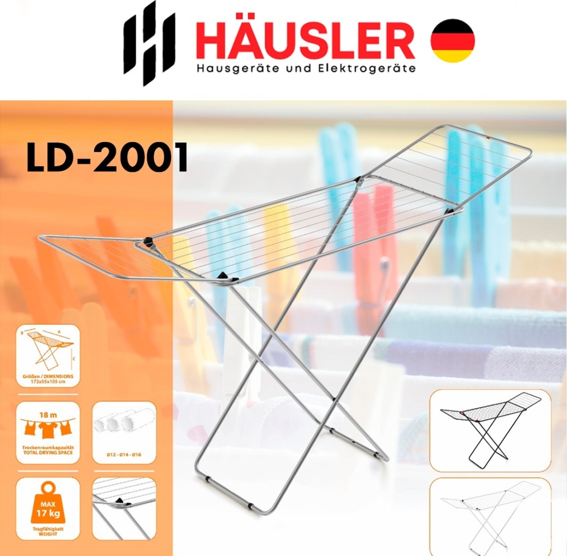 Сушилка напольная HAUSLER 56x180x92 см, кол-во уровней: 1, металл