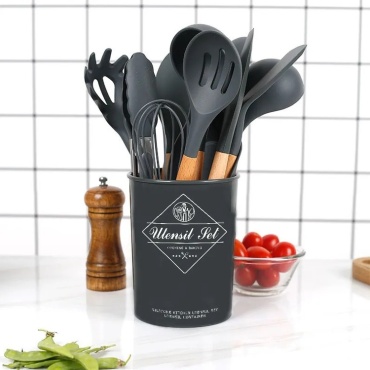 Набор кухонных инструментов Kitchen & Dining дерево, силикон, 12 шт