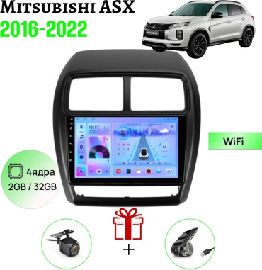GearForce CMD Mitsubishi ASX 2016-2022 2gb+32gb + камера заднего вида и видеорегистратор в штатное место
