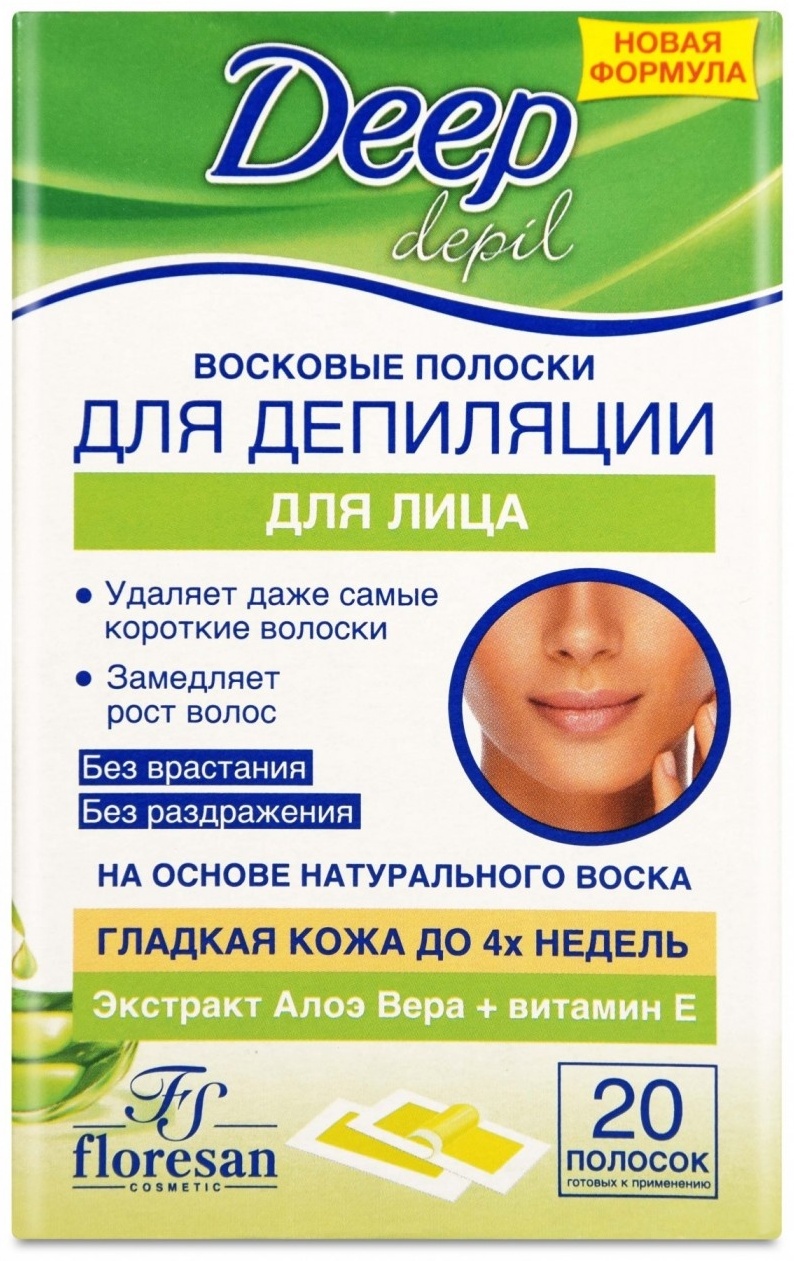 Воск Floresan экстракт алоэ витамин Е плотность средняя в полосках 20 шт