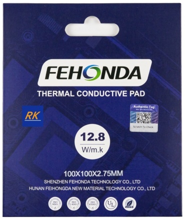 Термопрокладка Fehonda 12.8W 100x100x2.75 мм