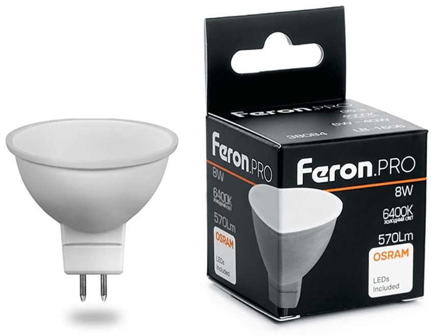 Feron 8W G5.3, светодиодная, дневной белый