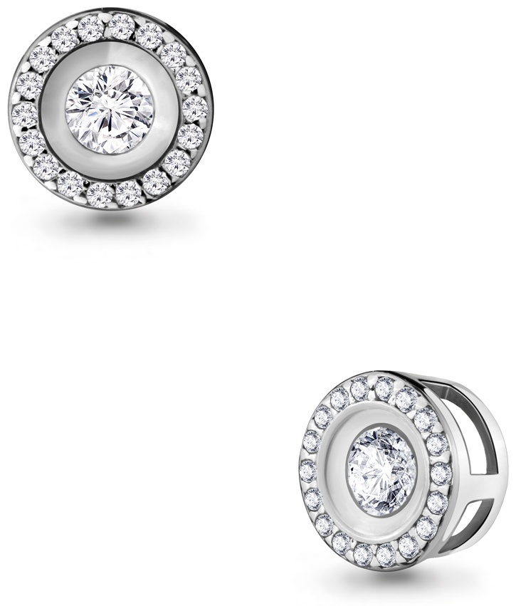 Подвеска AQUAMARINE 24280А вес 0.61 г серебро, фианит