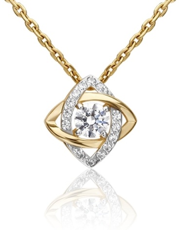 Подвеска ЮЗ Платина 03-3004-00-501-1130-38 вес 1.2 г золото, фианит Swarovski