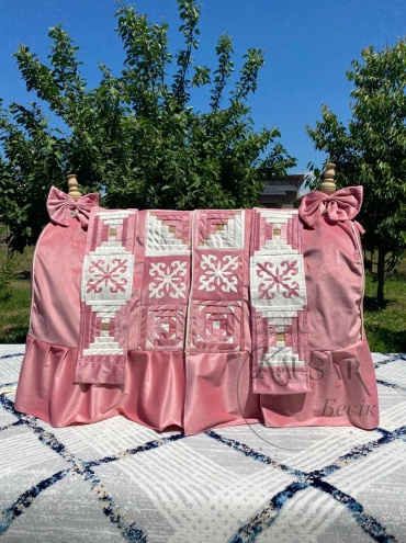 Комплект белья бесік жабу цвет розовый, хлопок, бамбук, велюр, розовый