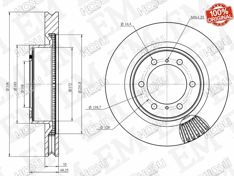 Диски HOSU передние HSDB0168
