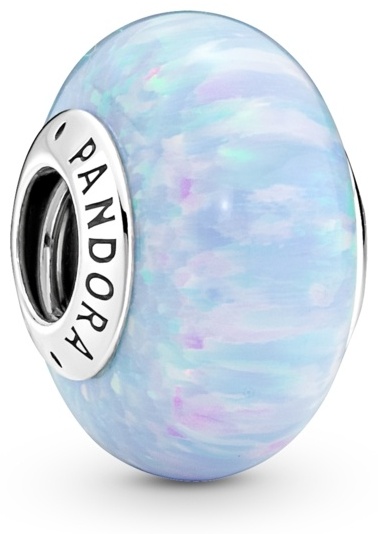 Шарм PANDORA «Переливающийся голубой опал» 791691C01 вес 2.07 г серебро, муранское стекло