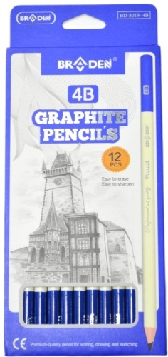 Карандаш Braden 12 шт, твёрдость 4B