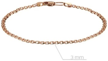 SVETLOV 41-46050-25 длина 19 см, вес 3 г серебро, плетение бисмарк