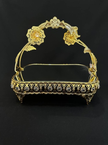 Блюдо ROYAL CROWN 33х24 см, стекло, металл, 1 шт