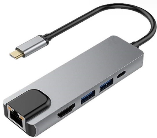 Док-станция Adapter 5 in 1 серый