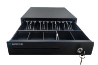 Денежный ящик Space SPACE 330 ключевой, электронный замок (335х80х336 мм) черный