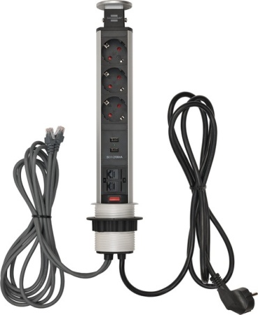 Brennenstuhl настольный лючок Tower Power 1396200023 2 м 41x10x8.5 см, черный