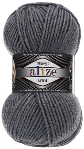 Моток Alize SuperLana Midi 87 Серый 170 м 100 г