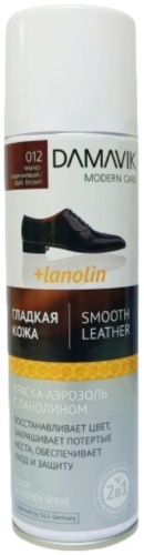 Damavik краска коричневый, Damavik Аэрозоль для гладкой кожи с ланолином 9002/012