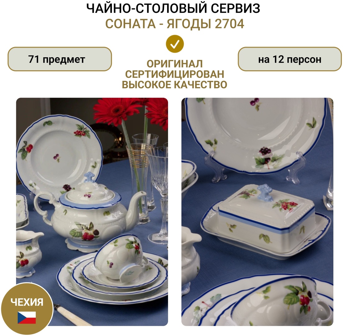 Купить Сервиз чайно-столовый LEANDER Соната - Ягоды 27041271 71 в 1 в ...