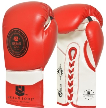 Боксерские перчатки Urban Soul 10 oz белый, красный