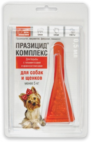 Apicenna Празицид-комплекс капли от блох. от клещей для собак и щенков до 5 кг 0.5 мл