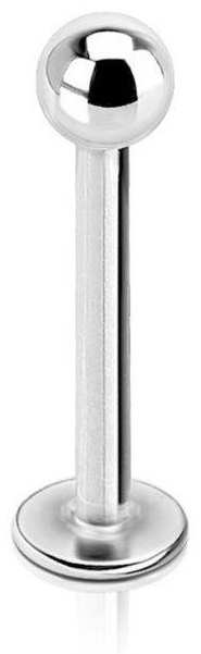 Лабрет хирургическая сталь, без вставок, 16G 8mm мм