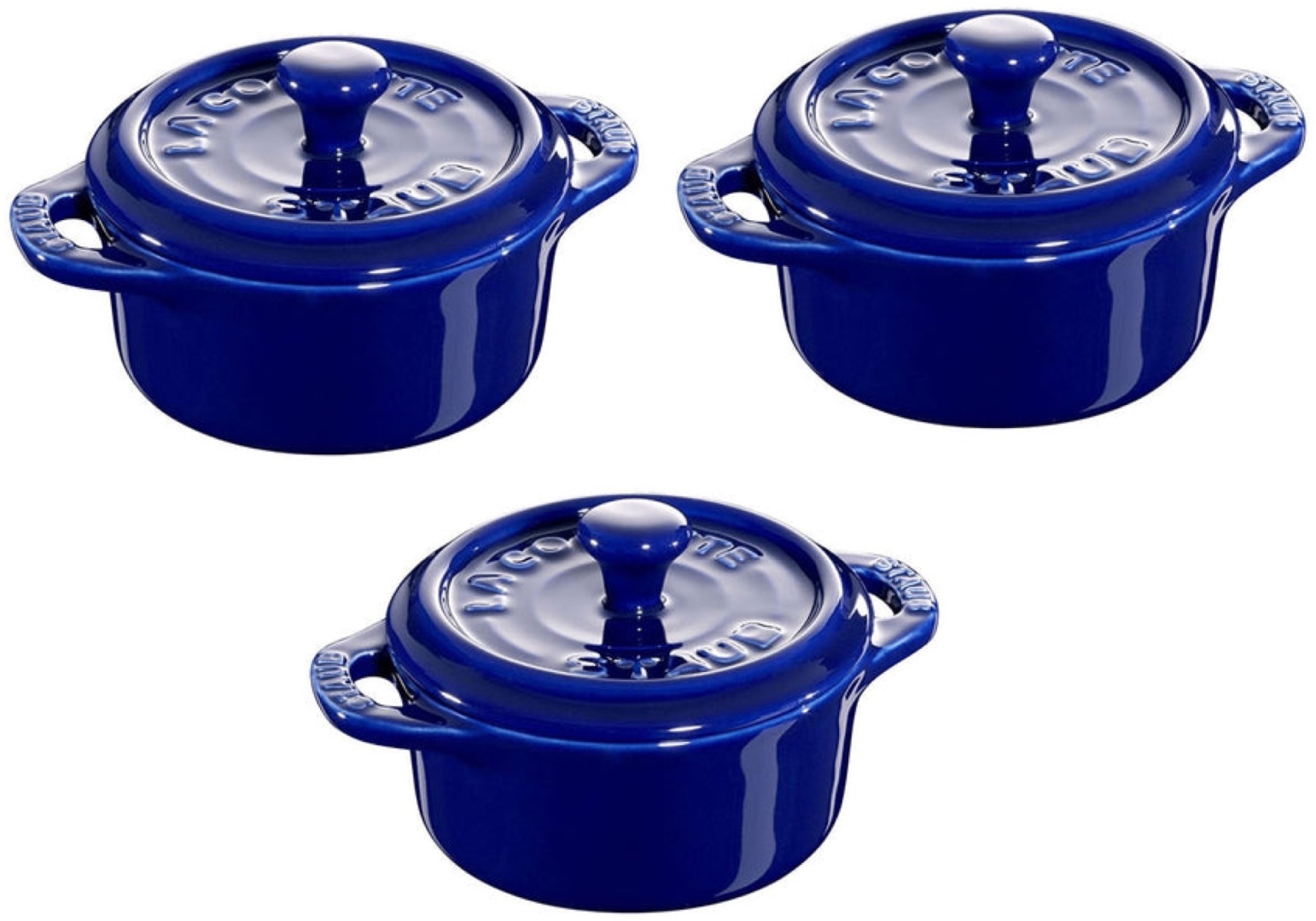 Staub кокотница Mini Round Cocotte Dark Blue 200 мл, керамика