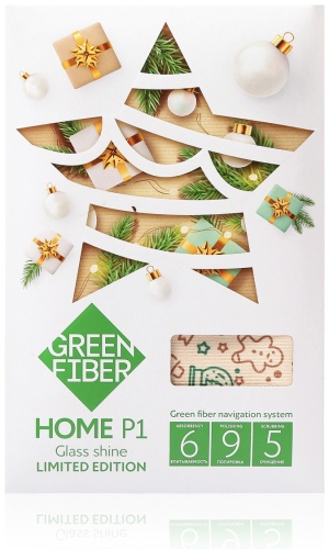 Тряпка для зеркал и стекол Greenway Green Fiber HOME P1 New Year 1 шт, микрофибра