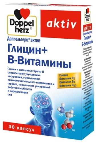 Doppelherz Актив Глицин + В-Витамины 610 мг капсулы 30 шт