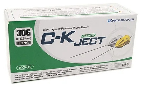 CK Dental иглы одноразовые карпульные C-K Ject 30G 0,3x25mm 100 шт