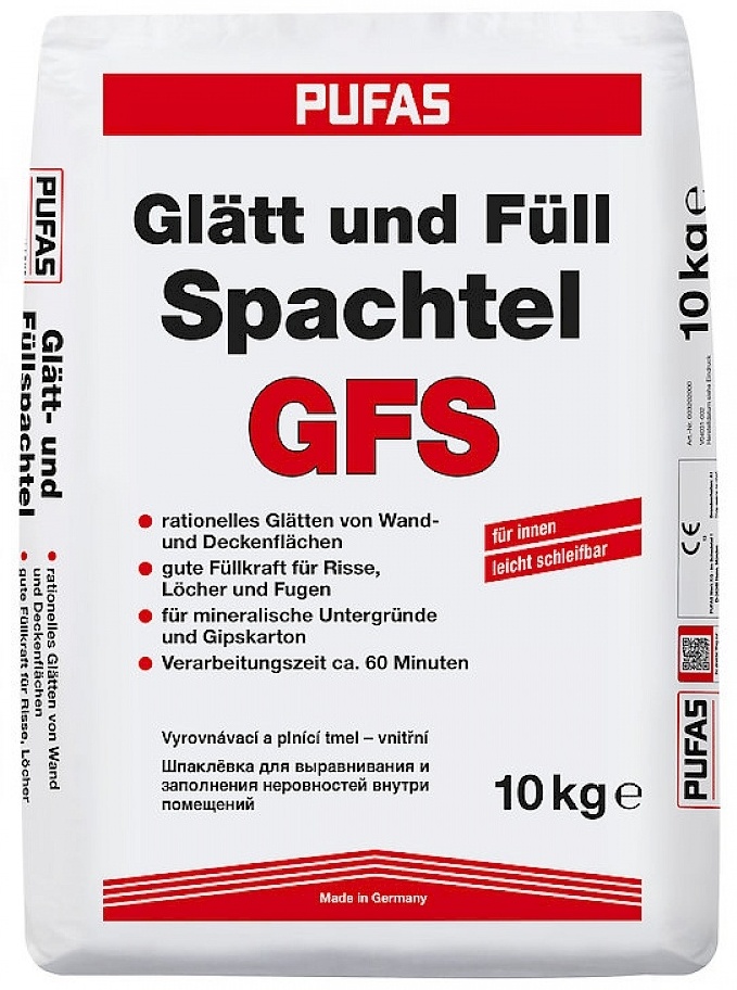 Купить Шпатлевочная смесь PUFAS Glatt und Full Spachtel 10 кг, гипсовая ...