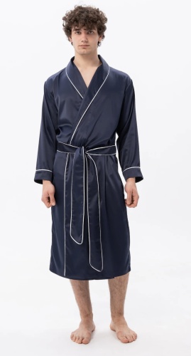 Атласный халат TATTI TUN PAJAMAS синий